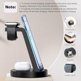 3 In 1 Charging Station For Iphone, Wireless Charger For Iphone 16E 16 15 14 13 12 11 X Pro Max & Watch - Wireless Charging Station For Airpods 4 3 Pro