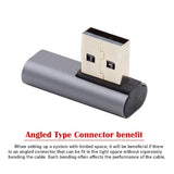 cablecc Low Profile USB-C Type C Female 90 Degree Right Angled to A Male USB 3
