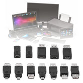 12Pcs Usb Otg Adapter Kit - Multiple Usb2.0 Male To Female Adapter, Micro Usb Converter For Computer, Tablet, Pc, Mobile Phone