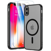 For Iphone X Xs Case, Iphone X Case With Screen Protector, Iphone Xs Phone Case Compatible With Magsafe, Magnetic Military Grade Shockproof And Dropproof Phone Case, Silky Soft Touch, Black