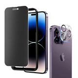 For Iphone 14 Pro Max 6.7" Matte Privacy Screen Protector With Camera Lens Protector Full Coverage Anti-Glare Anti-Spy Tempered Glass Film Anti-Fingerprint No Black Border Easy Installation