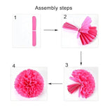 2Pcs Green, Purple & Black Paper Pom Poms for Halloween Party Ceiling and Wall Decorations