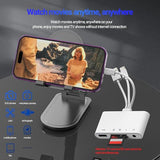 SD Card Reader Hub USB C Lightning USB to OTG 3.5mm Aux Charger TF Adapter (5in1) for iPhone 17 16 15 14 13 Pro Max Splitter Camera Computer Android