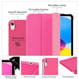 Moko For (A16) 11Th Generation Case 11 Inch 2025, 10Th Generation Case 10.9 Inch 2022, Slim Stand Hard Pc Translucent Back Shell Smart Cover, Support Touch Id, Auto Wake/Sleep, Persian Pink