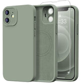 iPhone 12 Silicone Case with Screen Protector and Camera Protection 6.1 Blue