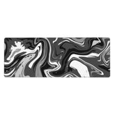 Black Gray White Marble Extended Gaming Mouse Pad Xl Large Mouse Mat Long Computer Mousepad Desk Pad Non-Slip Rubber Stitched Edge 31.5 X 11.8 Inch For Home Office