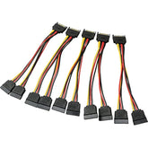 Sata Power Extension Cable 5Pcs 20Cm Sata Power 15-Pin Male To 2 X 15P Female