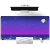 Purple Large Gaming Mouse Pad Extended Kawaii Cute Desk Mat Pad Anime Mousepad Xxl Stardew Valley Night Keyboard Pad Pixel Art Computer Laptop Mouse Mat Office Desktop Decor Pad 31.5X15.7 In