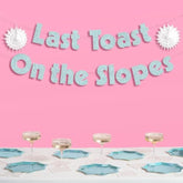 Last Toast On The Slopes Bachelorette Glitter Banner - 5' | Bach Party Decorations, Winter Bachelorette Supplies, Photobooth Backdrop, Bridesmaid Favor, Apres Ski