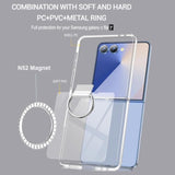 For Galaxy Z Flip 7 Case With Ring Compatible With Magsafe, Built-In Ultra Strong Magnetic & Finger Ring Holder, Anti-Yellowing Ultra-Thin Slim Fit For Samsung Galaxy Z Flip7 (Clear)