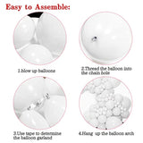 126Pcs White Balloons Garland Kit Latex Arch for Birthday Wedding Baby Shower Party