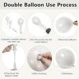 Pearl White Balloon Arch Kit Double-Stuffed Ivory & White Mixed Sizes