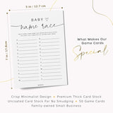 Name Race Baby Shower Game, Boy Or Girl, Alphabet Baby Name Race, 50 Pack, Minimalist