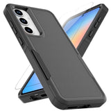 Samsung Galaxy A35 5G Dual Layer Protective Heavy Duty Cell Phone Case with Screen Protector - Military Grade Bumper Tough - Black
