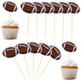 40Pcs Football Cupcake Topper, Rugby Ball Cake Toothpicks Football Cupcake Picks Sport Themed Party Decorations For Baby Shower Birthday Party Decor Supplies