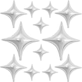 Silver Star Foil Balloons: Party & Event Decorations - 12 Pack