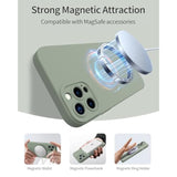 Magnetic For Iphone 13 Pro Case With Screen Protector - Compatible With Magsafe - Upgraded Camera Protection - Silicone Shockproof Protective Phone Case 6.1" For Men Women Girls,Porcelain Blue