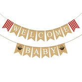 Jute Burlap Welcome Baby Banner With Grill Bbq Theme Baby Shower Party Garland Decoration