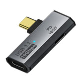 Dual Usb C Headphone Adapter With 100W Charging Port, 2-In-1 Usb Type C Splitter Dongle For Rog Ally, Steam Deck, Iphone 15/16, Ipad (Grey), Not Compatible With Video Transfer Or Ar/Vr Devices