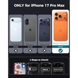 3 in 1 Protective Case for iPhone 17 Pro Max with Privacy Screen Protector