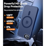 Magnetic Case For Iphone Se 2022/8, Built In Magnets Compatible With Magsafe, Translucent Matte Back Phone Cover For Iphone 8/Se 2/3 (4.7") Frosted Navy Blue