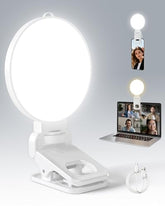 3 Color Soft Selfie Light Phone Light with Clip, Portable Edge-lit Ring Light, Rechargeable Video Conference Lighting for iPhone/Selfies/Makeup/Live