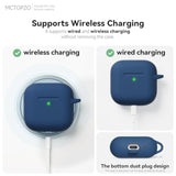 For Airpods 4 Case 2024 Come With Cleaner Kit,Soft Silicone Protective Cover For Apple Airpods 4Th Generation Cases With Keychain,Compatible With Airpod 4 Case For Women Men-Midnight Blue