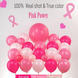 Hot pink and pink balloons Breast Cancer Awareness Decorations Balloons Arch Kit star Pink Ribbon mylar Balloons with card stickers for Pink Ribbon Party Decoration Supplies
