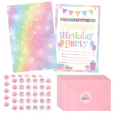 30 Pack Birthday Party Invitations For Girls With Envelopes And Sticker, Cute Birthday Party Invitations Cards For Kids, Party Decorations Supplies For Baby Shower Birthday Party