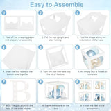 153Pcs Dusty Blue Balloon Baby Shower Decorations For Boy, Blue Balloon Arch Kit Baby Boxes With Letter (A-Z+Baby) For Boho Baby Shower Boy Birthday Gender Reveal Party Supplies