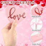 3 Pieces Valentines Day Tiered Tray Decor Set, Wooden Heart Valentines Day Table Decor, Pink Valentines Day Decorations For Home Tables (Pink)