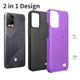 For Blu View 5 Pro Phone Case With Tempered Glass Screen Protector,Dual Layer Heavy Duty Shockproof Protection Phone Case Cover For Blu View 5 Pro (Purple)