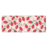 Pink Strawberry Mouse Pad, Large Desk Mat Xl Gaming Keyboard Mat Non-Slip Rubber Base Big Extended Desk Protector For Home Office 31.5"X11.8"