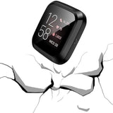 2 Pack Tpu Case For Fitbit Versa 2 Screen Protector, Scratch Resistant Shock Full Around Protective Covers Compatible With Fitbit Versa 2 Smartwatch (Black/Black)