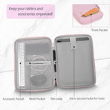 12.9 Inch Tablet Sleeve Bag For Women Fits Ipad Pro 12.9 M2 2022/2021/2020/2018/Pro 12.9 2017, Surface Laptop Go 12.4", Galaxy Tab S8+ 12.4", Waterproof Bag Carrying Case With Pocket (Pink)
