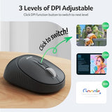 Bluetooth Wireless Mouse For Laptop, Computer Mouse Wireless (Bt5.2+2.4Ghz), Small To Medium Size, Left & Right Handed Office Usb Mice With Usba Receiver, 4 Buttons, Compatible With Pc, Desktop