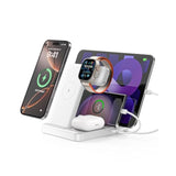 Multiple Devices Charging Station, 5-In-1 Charging Station For Iphone 16E/16 Pro Max/Pro/Plus/15/14/13/12, Ipad Pro/Air/Mini, Apple Watch And Airpods,Wireless Charging Dock(G805) (White)