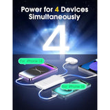 Tg90° Portable Charger Power Bank With Built-In Ac Wall Plug And Cables, 10000Mah Usb C External Battery Charger Compatible With Iphone And Android Phones