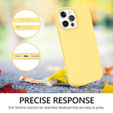 Compatible With Iphone 13 Pro Max Case Liquid Silicone Soft Gel Rubber Slim Microfiber Lining Cushion Texture Cover Shockproof Protective Phone Case For Iphone 13 Pro Max 6.7 Inch, Yellow