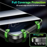 [2-Pack For Iphone 17 Pro Max 360° Privacy Screen Protector - 4-Way Anti-Spy Tempered Glass, Shatterproof, Anti-Peep, Scratch Resistant, Easy Installation Frame Included