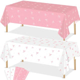 4pcs Pink Bow Tablecloths for Birthday, Bachelorette & Baby Shower Parties