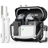 Lock Fit Designed For Samsung Galaxy Buds3 Fe (2025) / Buds3 Pro (2024) / Buds 3 Case (2024),With Cleaning Kit Full Body Shockproof Carbon Fiber Protection Design