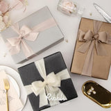 Ivory Champagne Silk Satin Ribbon 1.5 Inch X 30 Yard Handmade Frayed Chiffon Ribbon For Gift Wrapping Wedding Invitations Bridal Bouquets Home Decor