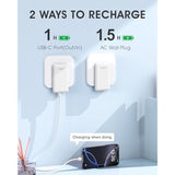 Tg90° Mini Power Bank With Built-In Ac Wall Plug And Cables, 5000Mah Slim Portable Charger Usb C Battery Pack, 3 Outputs Portable Battery Charger Compatible With Iphone And Android Phones