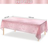 3 Pcs Pink Rose Gold Tablecloths, Glitter Design, 54x108" Party Decorations