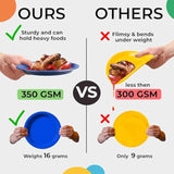 Exquisite Cerise Plastic Plates For Party 7" Cerise Disposable Plates For Party Supplies 50 Pcs Disposable Dinner Plate Heavy Duty 350 GSM Plate Sets, Plastic Dinnerware Sets