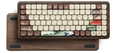 75% Wireless Creamy Keyboard With Wood Shell, Qmk/Via Wd75 V2 Retro Mechanical Gaming Keyboard 8000Mah Battery, Tri-Mode Custom Key Board Rgb Hot Swappable, Moa Japanese Keycap-Linear Switch