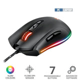 Mouse Gxt 900 Qudos, 100-15000 Dpi, 7 Programmable Buttons, Adjustable Rgb Led Lighting, On-Board Memory, Advanced Software, Usb Computer Mouse For Pc, Laptop, Mac - Black