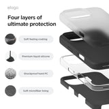 elago Compatible with iPhone 16 Pro Max Case, Premium Liquid Silicone Case, Full Body Protective Cover, Shockproof, Slim Phone, Anti-Scratch Soft Microfiber Lining, 6.9 inch (Black)