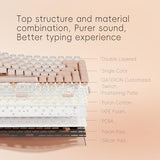 Dot Foundation Mechanical Keyboard, 75% Rechargeable Hot-Swappable Keyboards With 3 Types Connection For Windows, Mac Os/Pink Gateron Baby Racoon Switches